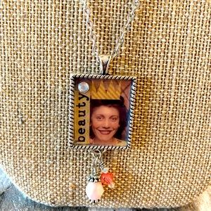 Steam punk, bohemian style Resin pendant necklace